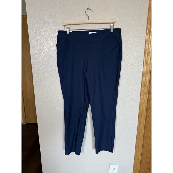 Lady Hagan Women’s Easy Shaper Pull On Ankle Pants Size 14 Dark Navy Missys New - Picture 2 of 6